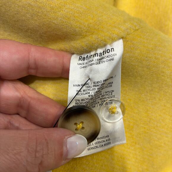 NWT Reformation Wyatt Double Faced Wool Coat Small - Picture 10 of 12